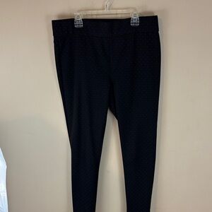 Loft Thick Knit  Ponte Stretch  Black Pull on Pants Size Large